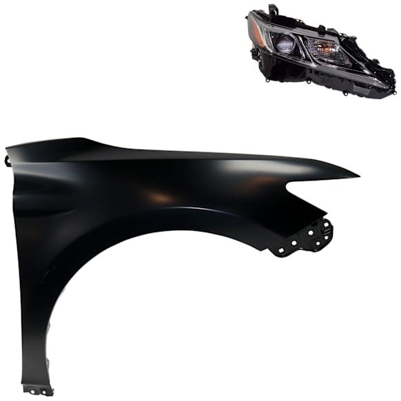 2-Piece Kit Passenger Side Halogen Headlight, With bulb(s), OE Replacement, Includes (1) Fender and (1) Headlight