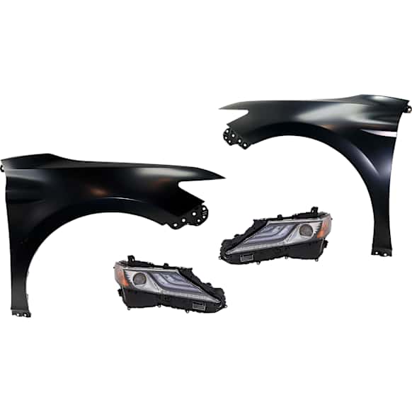 4-Piece Kit, Front, Driver and Passenger Side Fender, Includes (2) Fender and (2) Headlight