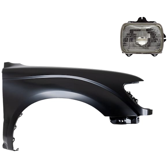 2-Piece Kit Passenger Side Halogen Headlight, With bulb(s), OE Replacement, Includes (1) Fender and (1) Headlight