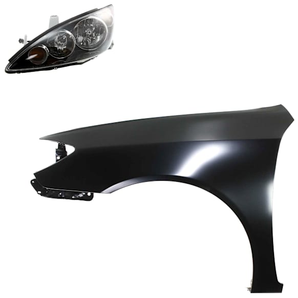 2-Piece Kit Driver Side Halogen Headlight, With bulb(s), USA Built Vehicle, OE Replacement, Includes (1) Fender and (1) Headlight