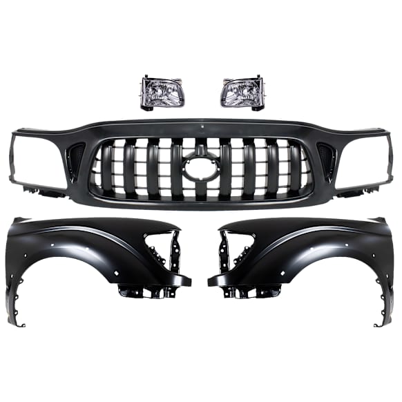 5-Piece Kit, Grille Paintable, Includes (2) Fender, (1) Grille, and (2) Headlight