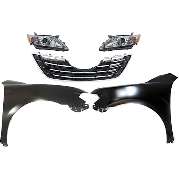 5-Piece Kit Driver and Passenger Side Halogen Headlight, USA Built Vehicle, Includes (2) Fender, (1) Grille Assembly, and (2) Headlight, CAPA Certified