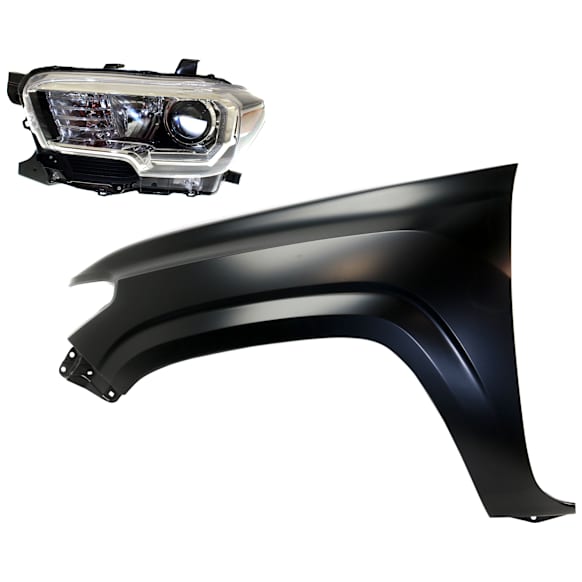 2-Piece Kit Driver Side Halogen Headlight, With bulb(s), OE Replacement, CAPA Certified, Includes (1) Fender and (1) Headlight