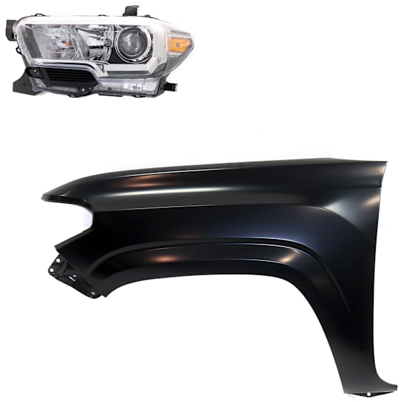 2-Piece Kit Driver Side Halogen Headlight, With bulb(s), OE Replacement, Includes (1) Fender and (1) Headlight