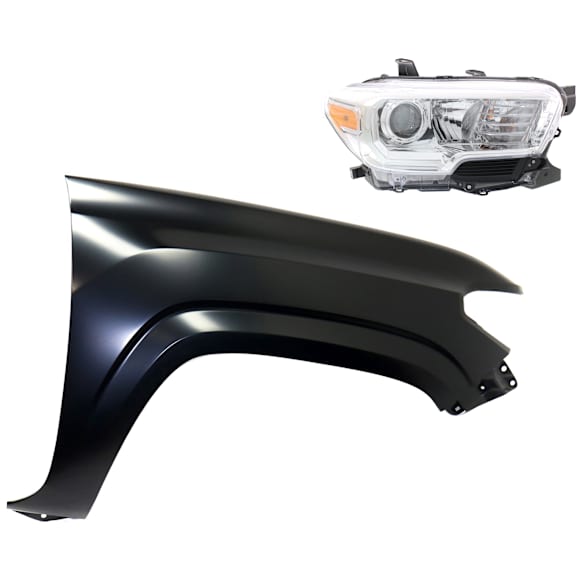 2-Piece Kit Passenger Side Halogen Headlight, With bulb(s), OE Replacement, Includes (1) Fender and (1) Headlight