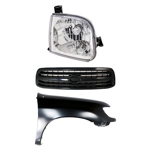 2000-2002 Toyota Tundra - 3-Piece Kit, Front, Passenger Side Fender, For Models Without Fender Flares, Includes (1) Fender, (1) Grille, and (1) Headlight