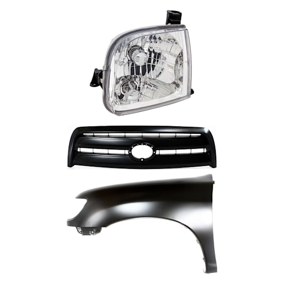 3-Piece Kit, Front, Driver Side Fender, For Models Without Fender Flares, Includes (1) Fender, (1) Grille, and (1) Headlight