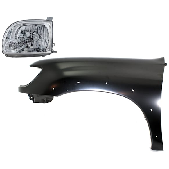 2-Piece Kit Driver Side Halogen Headlight, With bulb(s), OE Replacement, Includes (1) Fender and (1) Headlight