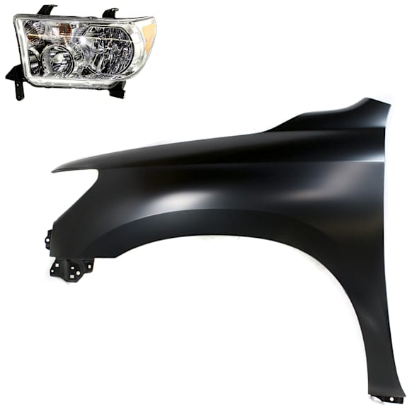 2-Piece Kit Halogen Headlights, With bulb(s), Includes (1) Fender and (1) Headlight, CAPA Certified
