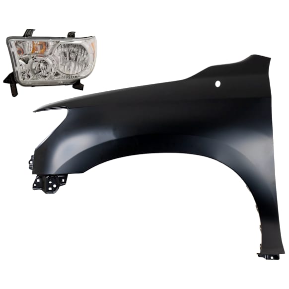 2-Piece Kit Halogen Headlights, With bulb(s), Includes (1) Fender and (1) Headlight, CAPA Certified