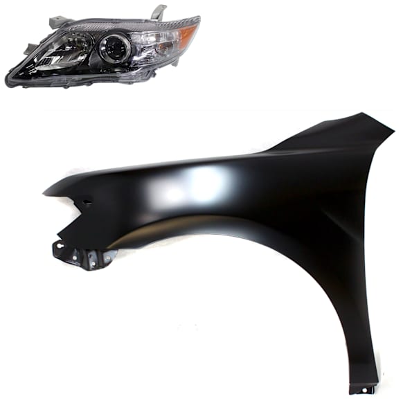 2-Piece Kit Halogen Headlights, With bulb(s), Includes (1) Fender and (1) Headlight, CAPA Certified