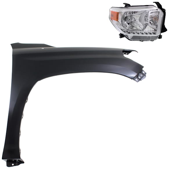 2-Piece Kit Passenger Side Halogen Headlight, With bulb(s), OE Replacement, CAPA Certified, Includes (1) Fender and (1) Headlight