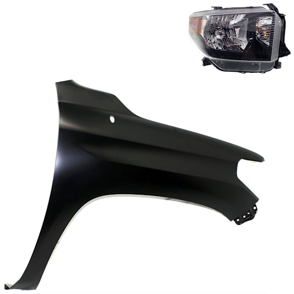 2-Piece Kit Passenger Side Halogen Headlight, With bulb(s), OE Replacement, Includes (1) Fender and (1) Headlight