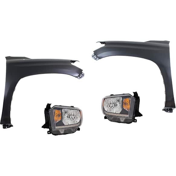4-Piece Kit, Front, Driver and Passenger Side Fender, CAPA Certified, Includes (2) Fender and (2) Headlight