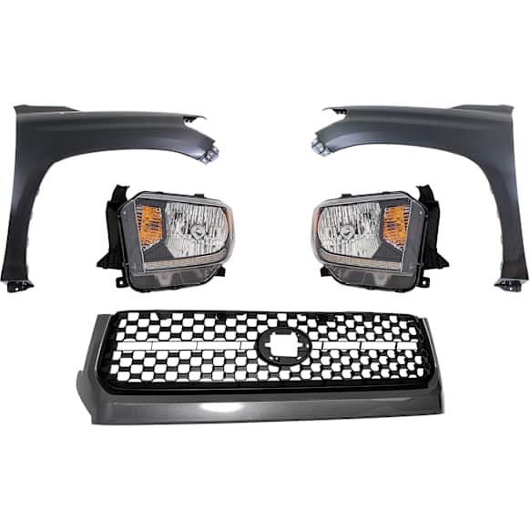 5-Piece Kit, Grille Painted Black, Includes (2) Fender, (1) Grille, and (2) Headlight