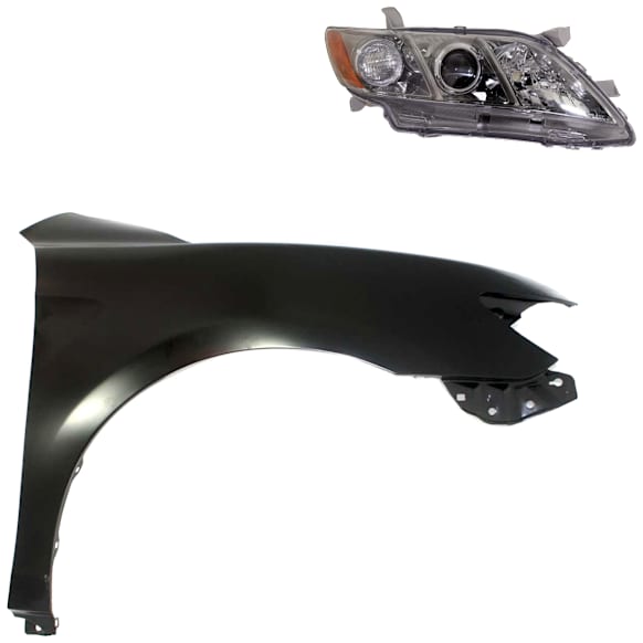 2-Piece Kit Passenger Side Halogen Headlight, Without bulb(s), OE Replacement, Includes (1) Fender and (1) Headlight