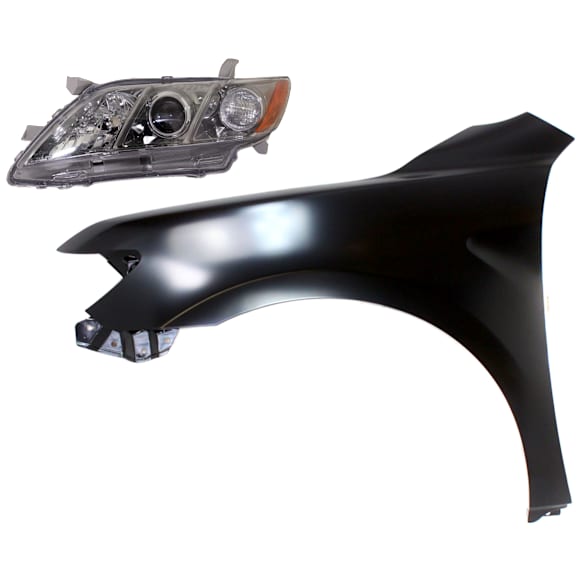 2-Piece Kit Halogen Headlights, Without bulb(s), Sedan, Includes (1) Fender and (1) Headlight