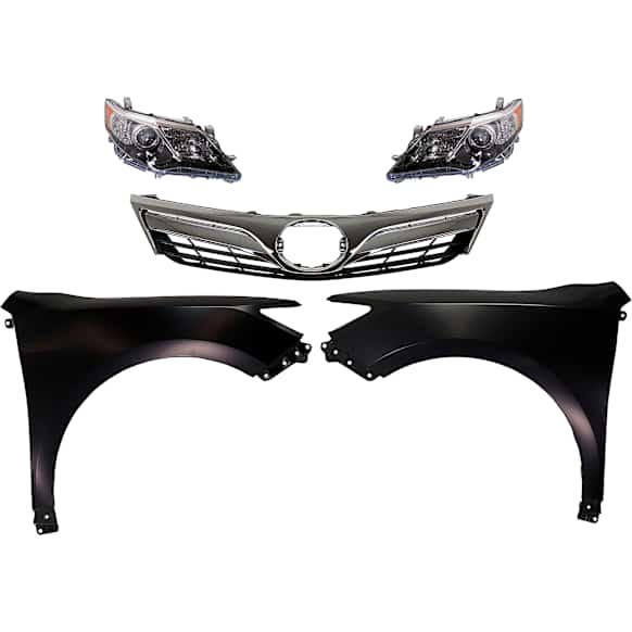 5-Piece Kit Driver and Passenger Side HID/Xenon Headlight, LE/XLE Models, Without bulb(s), Includes (2) Fender, (1) Grille Assembly, and (2) Headlight