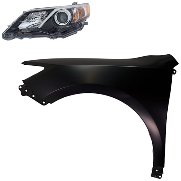 2-Piece Kit Halogen Headlights, With bulb(s), Includes (1) Fender and (1) Headlight