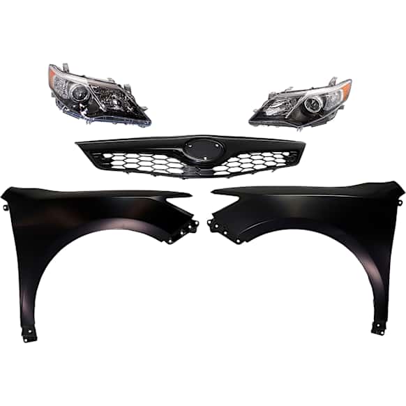 5-Piece Kit Driver and Passenger Side HID/Xenon Headlight, Without bulb(s), Includes (2) Fender, (1) Grille Assembly, and (2) Headlight