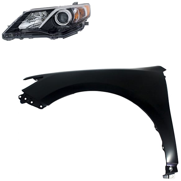 2-Piece Kit Halogen Headlights, With bulb(s), Includes (1) Fender and (1) Headlight, CAPA Certified