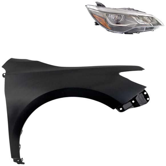 2-Piece Kit Passenger Side LED Headlight, With bulb(s), OE Replacement, Includes (1) Fender and (1) Headlight