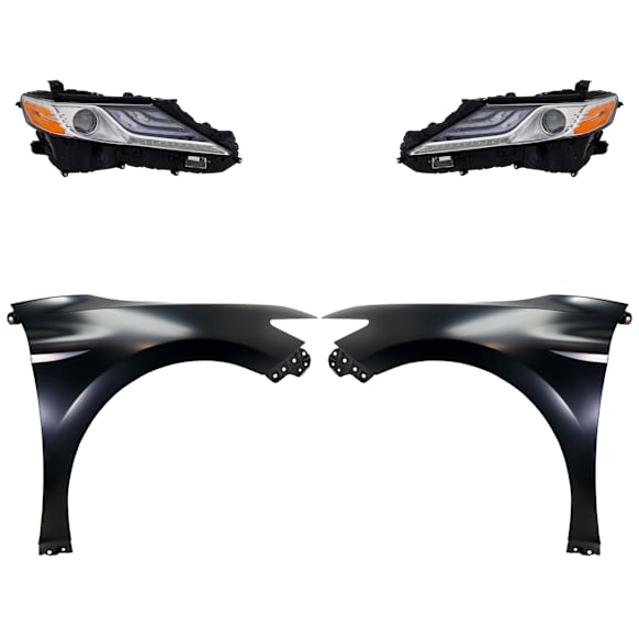 4-Piece Kit, Driver and Passenger Side LED Headlight, With bulb(s), OE Replacement, Includes (2) Fender and (2) Headlight