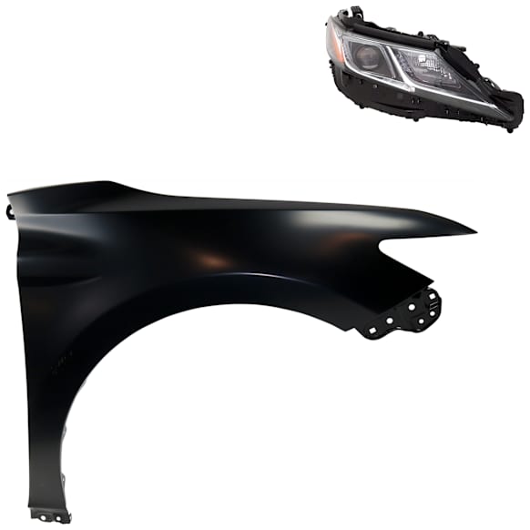 2-Piece Kit, Passenger Side LED Headlight, With bulb(s), OE Replacement, Includes (1) Fender and (1) Headlight