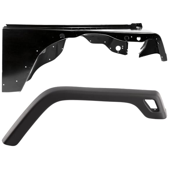 2002 Jeep Wrangler - 2-Piece Kit Front, Passenger Side Fender, For Models With 3-3/4" Wide Fender Flare, Includes (1) Fender and (1) Fender Flares