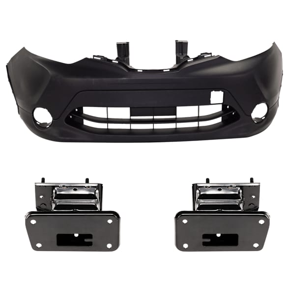 3-Piece Kit Front Primed Bumper Cover Includes (2) Bumper Bracket and (1) Bumper Cover