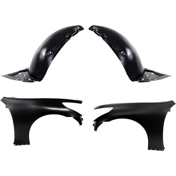 4-Piece Kit Front, Driver and Passenger Side Fender, Sedan, For Models Without Sport Package, Includes (2) Fender and (2) Fender Liner