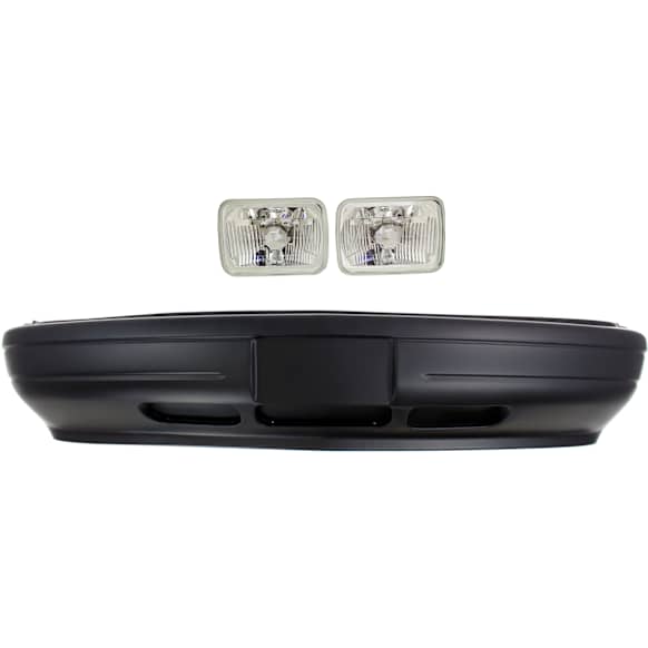 2-Piece Kit Front Primed Bumper Cover Includes (1) Bumper Cover and (1) Headlight