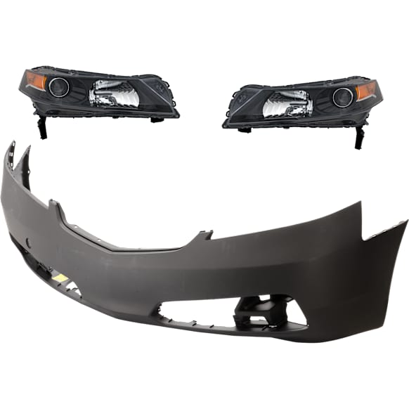 3-Piece Kit Driver and Passenger Side Headlight, Includes (2) Headlight and (1) Bumper Cover