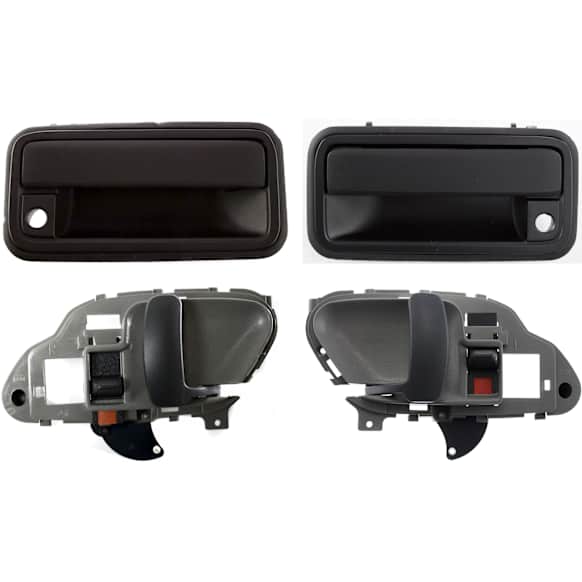 4-Piece Kit Front, Driver and Passenger Side Textured Black Exterior Door Handle, With Key Hole, Includes (2) Exterior Door Handle and (2) Interior Door Handle