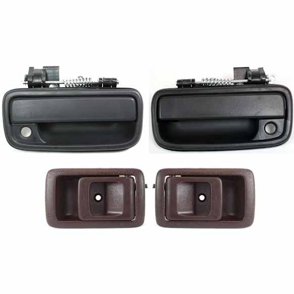 4-Piece Kit Front, Driver and Passenger Side Textured Black Exterior Door Handle, With Key Hole, Includes (2) Interior Door Handle and (2) Exterior Door Handle