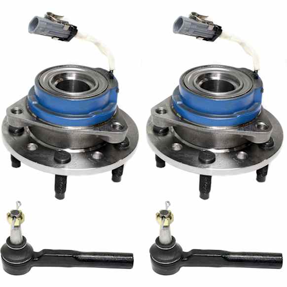 1999-2005 Pontiac Grand Am - 2-Wheel Set Front, Driver and Passenger Side Wheel Hub, 5 Lugs, With Bearing, With Sensor, FWD, includes (2) Tie Rod End and (2) Wheel Hub
