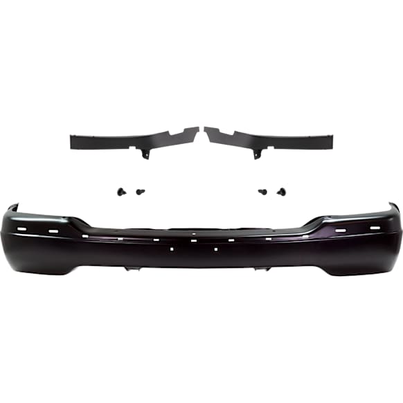 3-Piece Kit Front Bumper Painted Black, (2) Bumper Trim and (1) Bumper