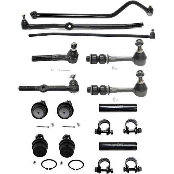 13-Piece Kit Front, Driver and Passenger Side Suspension Kit, Includes (4) Ball Joint, (2) Sway Bar Link, (2) Tie Rod Adjusting Sleeve, (4) Tie Rod End and (1) Track Bar