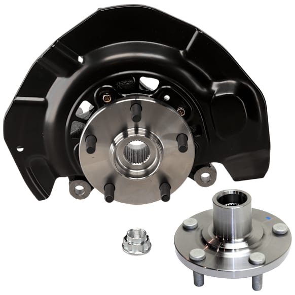 2-Piece Kit Front, Driver Side Steering Knuckle, With Bearing, With Dust Shield, Includes (1) Knuckle and (1) Wheel Hub