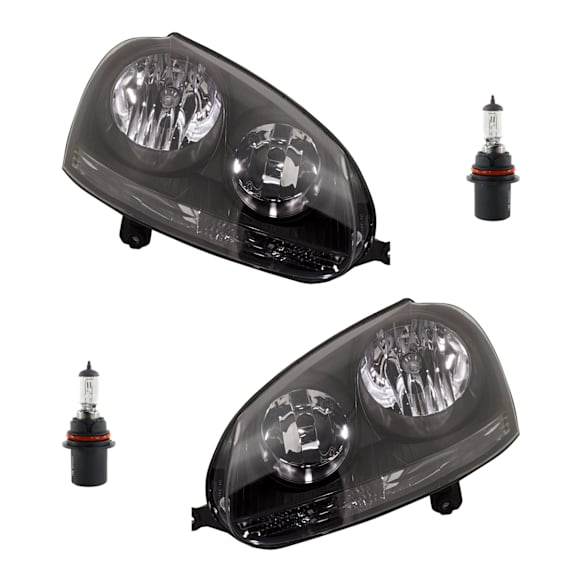 3-Piece Kit Driver and Passenger Side Halogen Headlight, With bulb(s), OE Replacement, Includes (1) Headlight and (2) Headlight Bulb