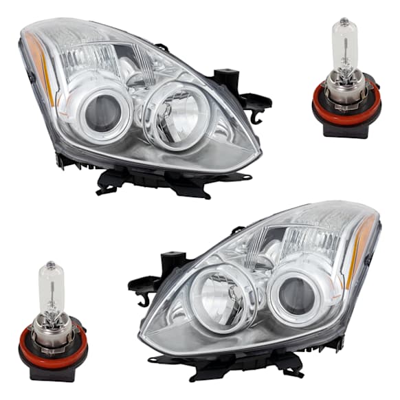 3-Piece Kit Driver and Passenger Side Halogen Headlight, With bulb(s), OE Replacement, Includes (1) Headlight and (2) Headlight Bulb