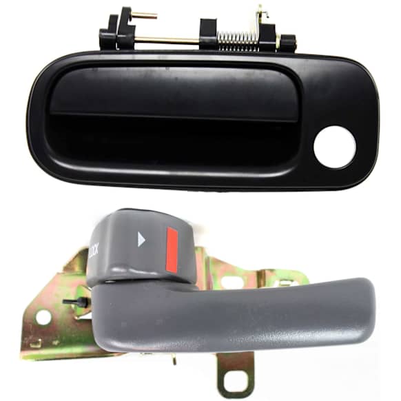 2-Piece Kit Front, Driver Side Exterior Door Handle Kit, Smooth Black, With Key Hole, Includes (1) Exterior Door Handle and (1) Interior Door Handle