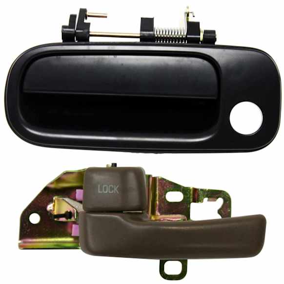 2-Piece Kit Front, Driver Side Exterior Door Handle Kit, Smooth Black, With Key Hole, Includes (1) Exterior Door Handle and (1) Interior Door Handle