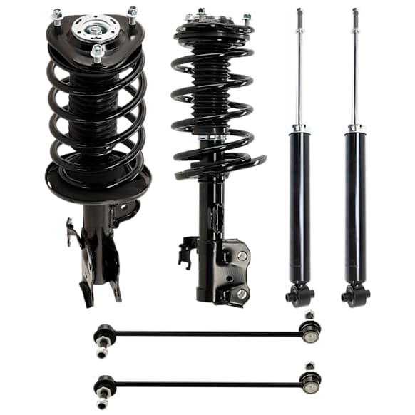6-Piece Kit Front and Rear Suspension Kit, Includes (2) Loaded Strut, (2) Shock, and (2) Sway Bar Link