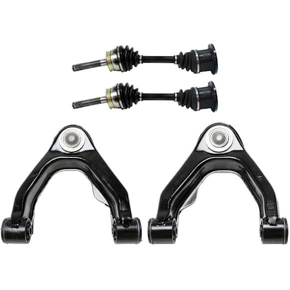 7-Piece Kit Front, Driver and Passenger Side Axle Assembly - New 7-Piece Kit 4WD, Includes (2) Brake Disc, (1) Brake Pad Set, (2) Control Arm and (2) Axle Assembly