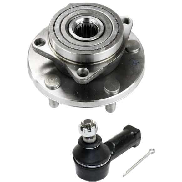 2-Piece Kit Front Wheel Hub, 5 Lugs, With Bearing, Includes (1) Wheel Hub and (1) Tie Rod End