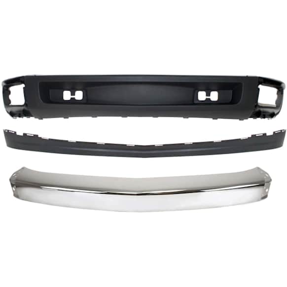 3-Piece Kit, Front Bumper, Chrome, Includes (1) Bumper and (2) Valance