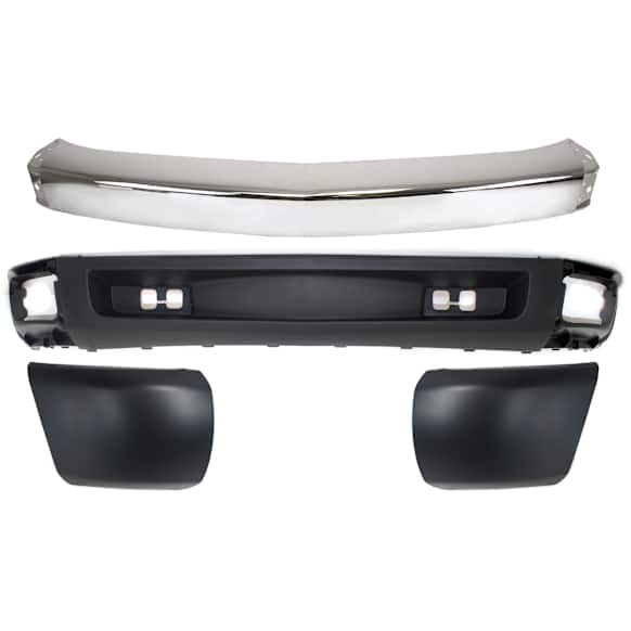 2007 Chevrolet Silverado 1500 - 4-Piece Kit Front Bumper, New Body Style, Chrome, Includes (1) Bumper, (2) Bumper End, and (1) Valance