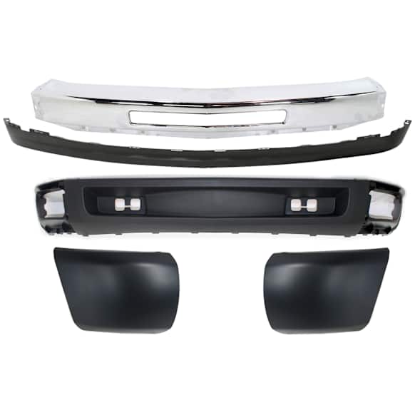 2011 Chevrolet Silverado 1500 LT - 5-Piece Kit Front Bumper, Chrome, Includes (1) Bumper, (2) Bumper End, and (2) Valance
