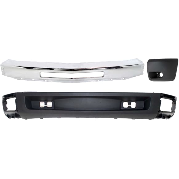 3-Piece Kit, Front Bumper, Chrome, Includes (1) Bumper, (1) Bumper End, and (1) Valance
